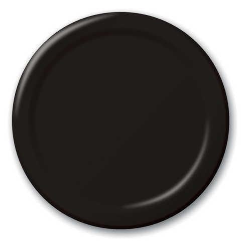 7" Round Black Paper Plates