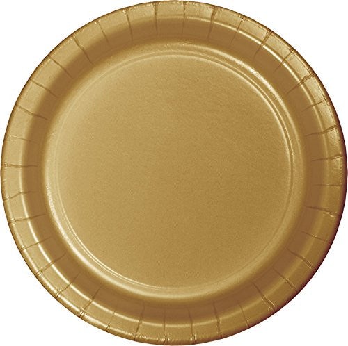 Creative Converting 7" Round Gold Paper Plates
