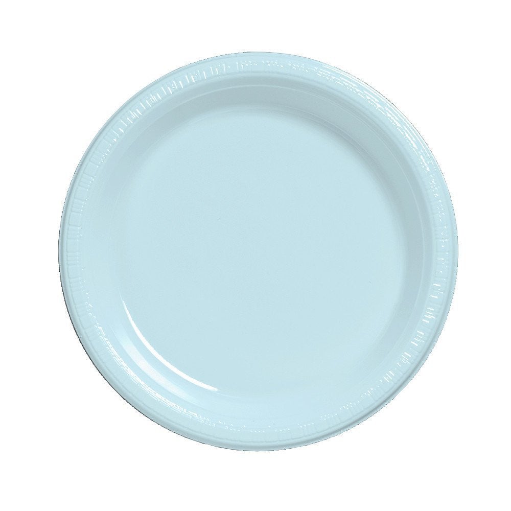Creative Converting 7" Round Pastel Blue Plastic Plates