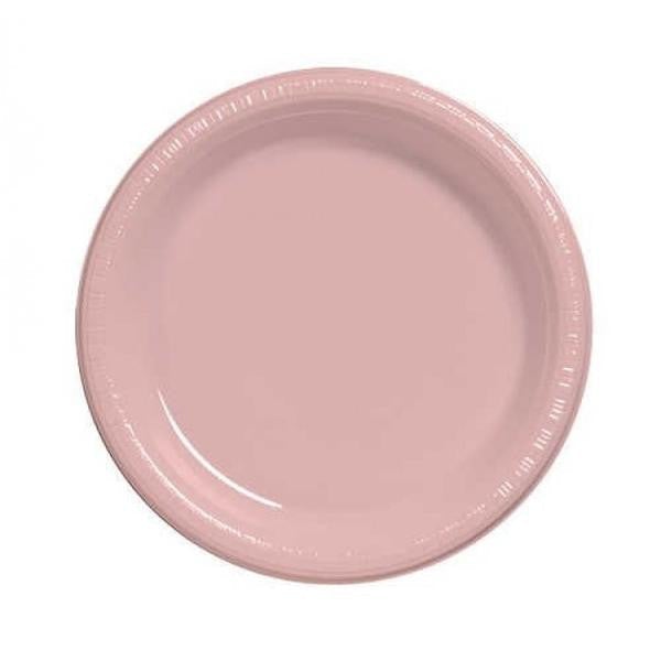 Creative Converting 7" Round Pink Plastic Plates