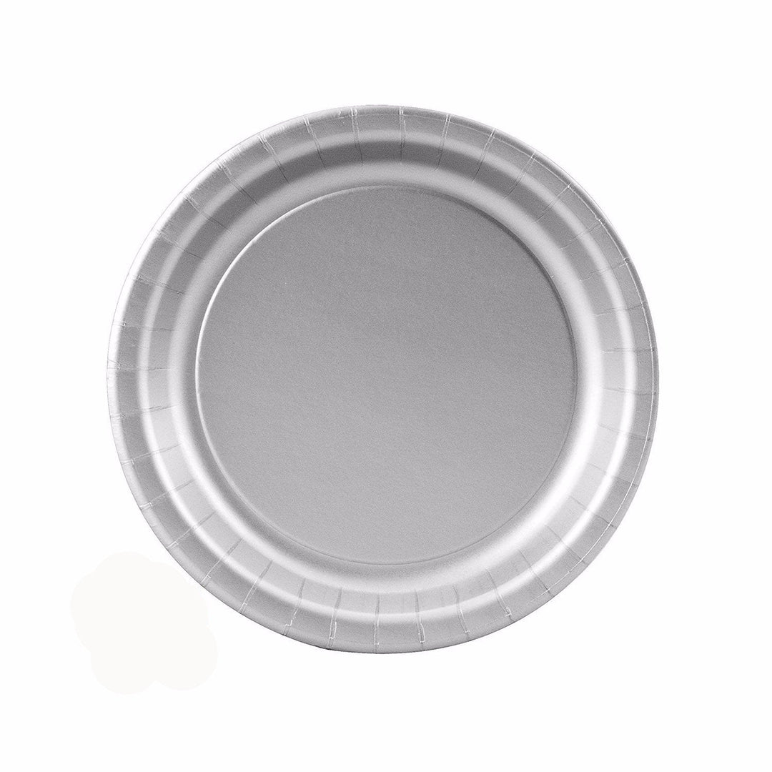 Creative Converting 7" Round Silver Paper Plates