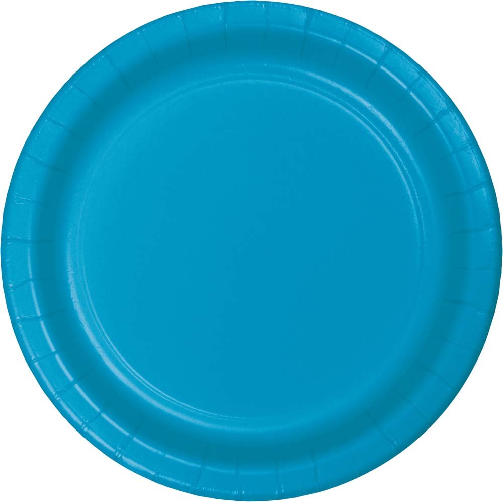 7" Round Turquoise Paper Plates