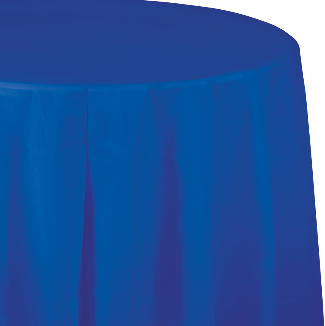 Creative Converting Round Cobalt Blue 82" Plastic Table Covers
