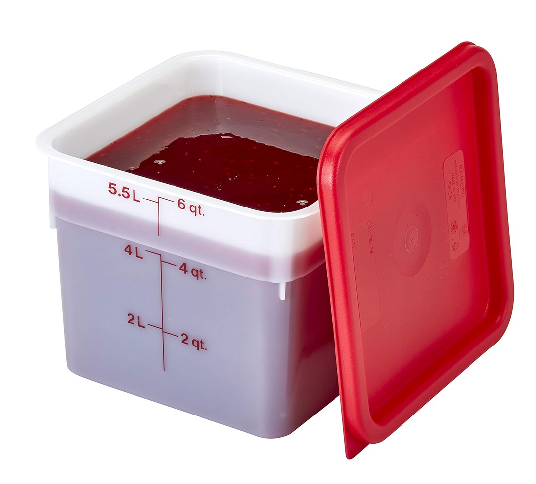 Cambro SFC6-451 Camsquares Red Square Lid for 6 and 8 qt Food Containers