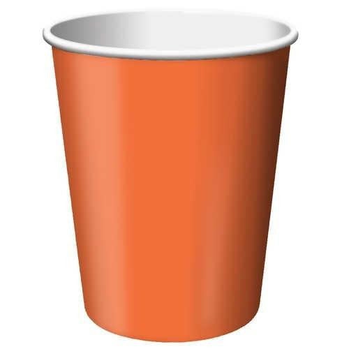 9 Oz Sunkissed Orange Paper Cups