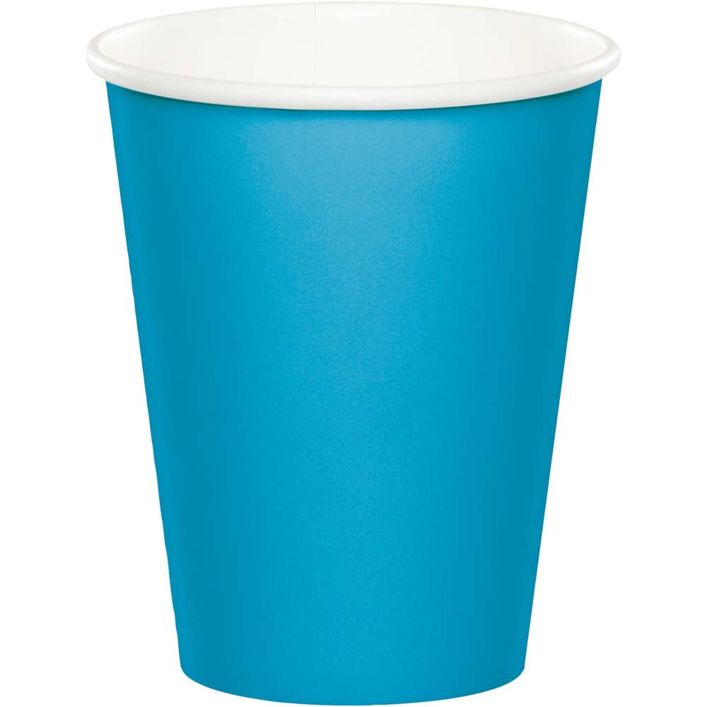 9 oz Turquoise Disposable Paper Cups