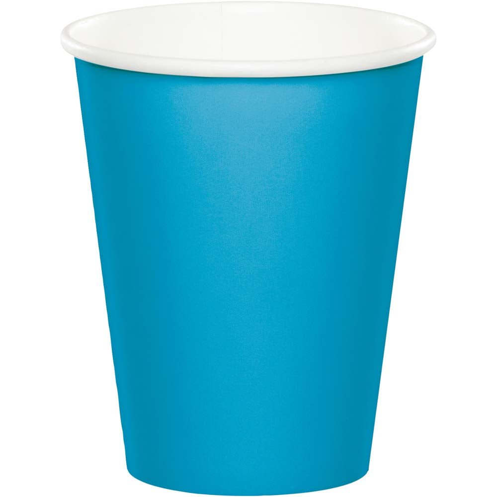 Creative Converting 9 oz Turquoise Disposable Paper Cups