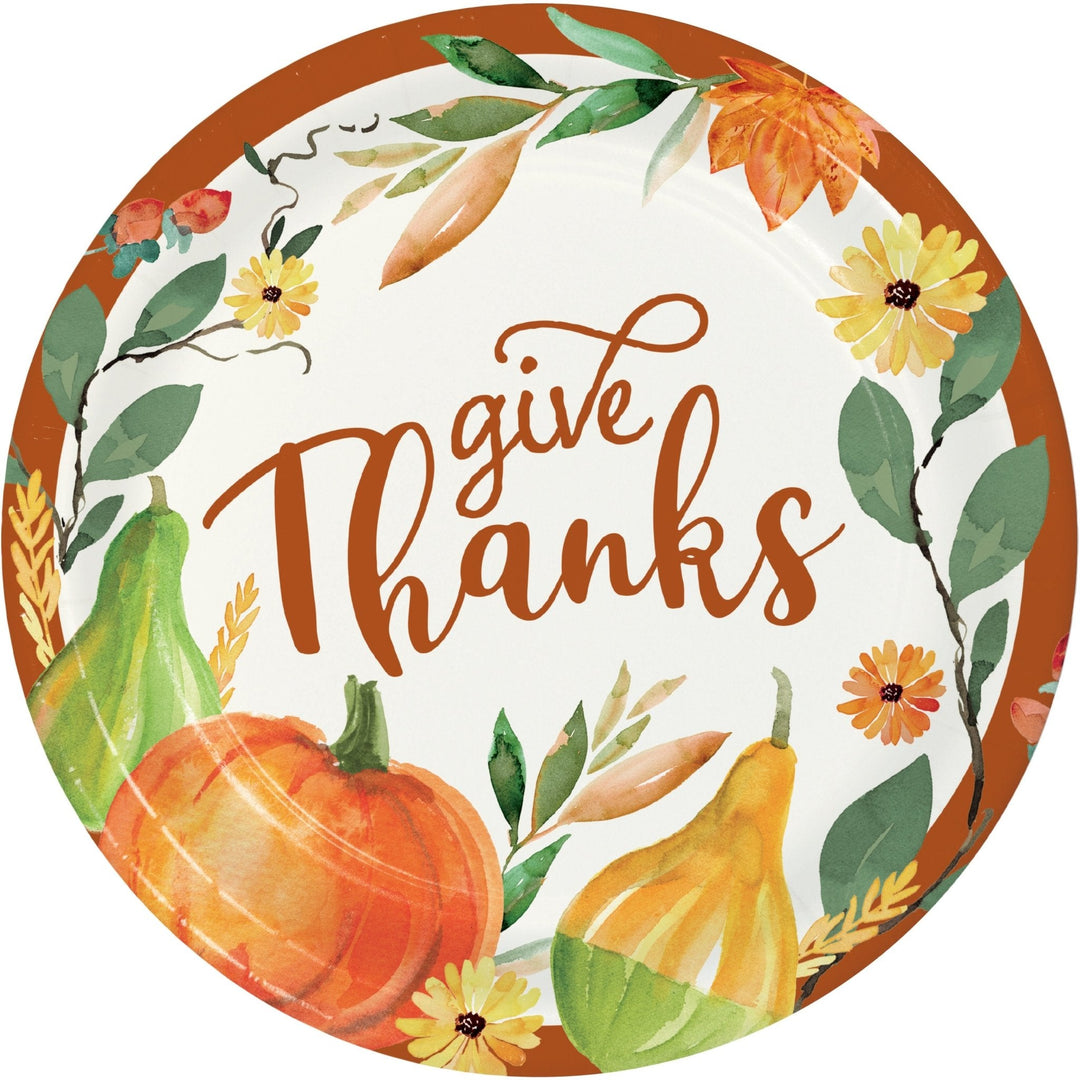 9" Round Giving Thanks Paper Plates
