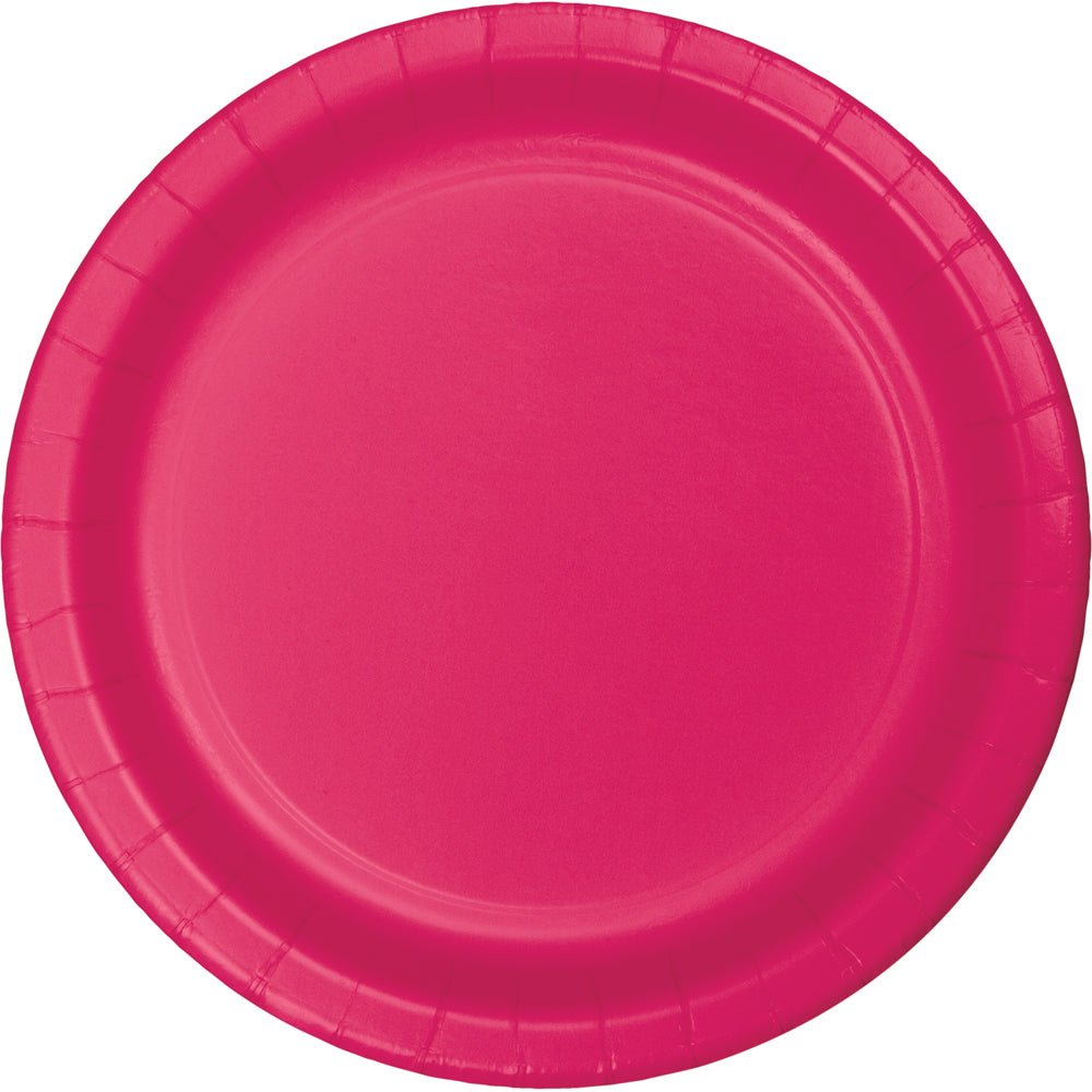 Creative Converting 9" Round Hot Magenta Paper Plates
