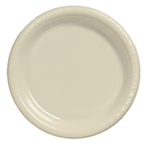 Creative Converting 9" Round Ivory Plastic Plates