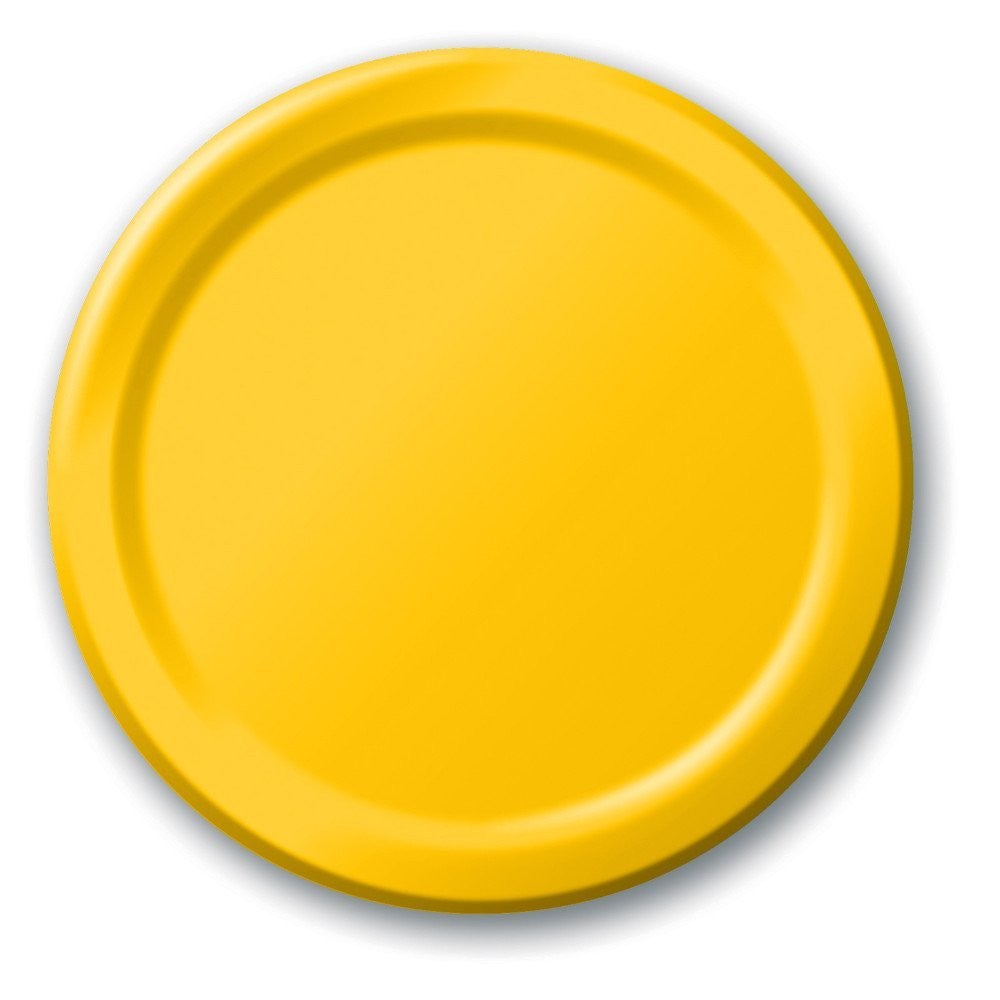 Creative Converting 9" Round School Bus Yellow Paper Plates