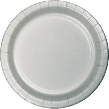 Creative Converting 9" Round Silver Paper Plates