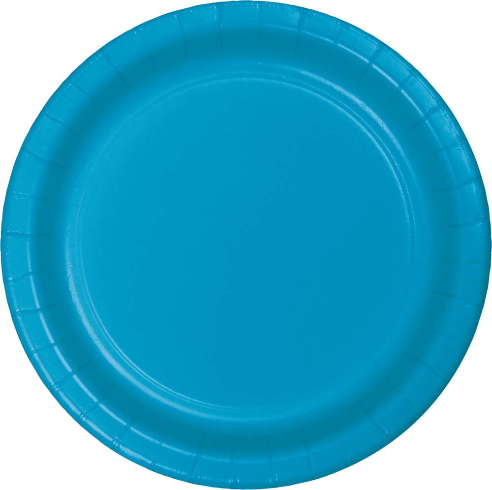Creative Converting 9" Round Turquoise Paper Plates