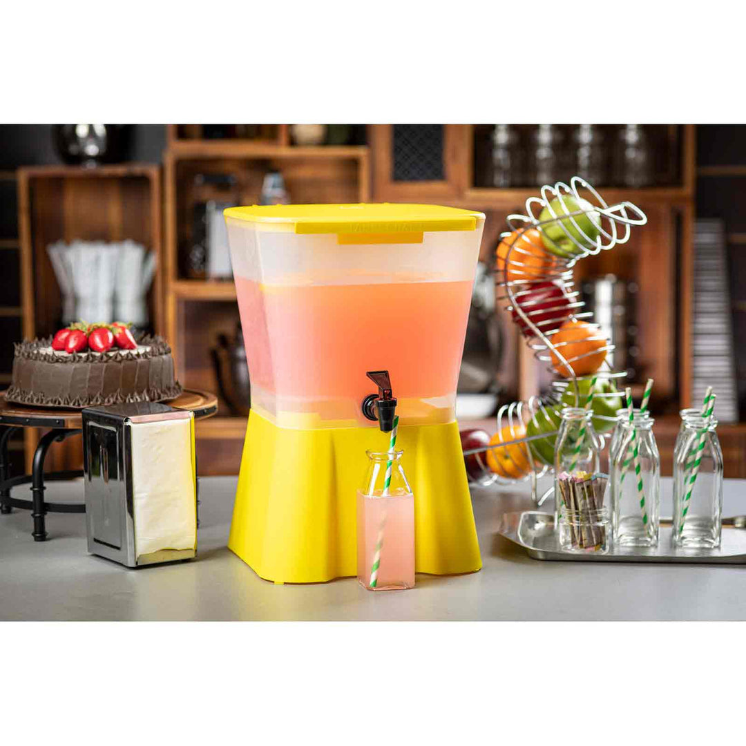 Tablecraft 955 3 Gallon Beverage Dispenser Yellow  White