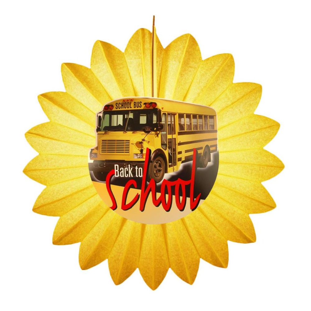 27" Back to School Yellow Tissue Fan