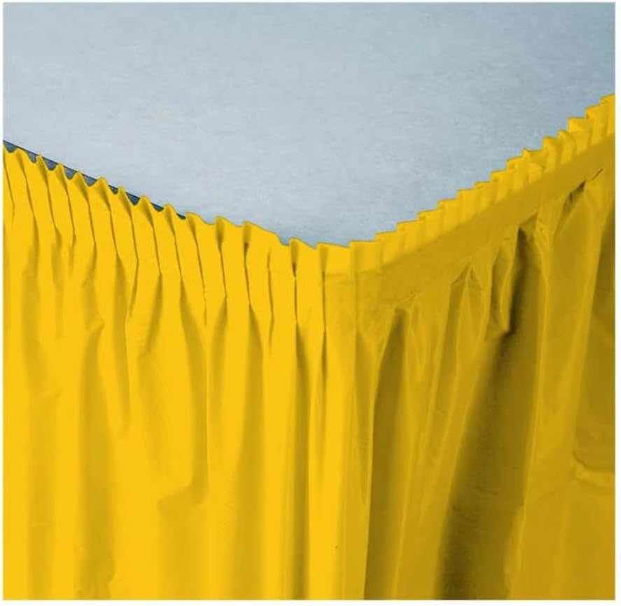 Creative Converting 13' X 29" Gold Plastic Table Skirt