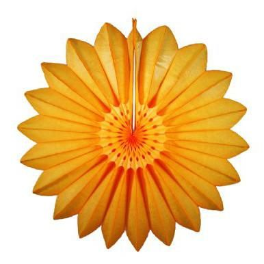 27" Golden Orange Tissue Paper Fan