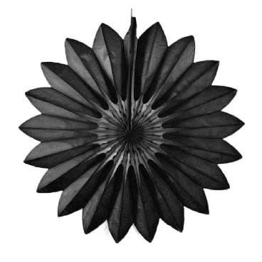 27" Black Tissue Paper Fan