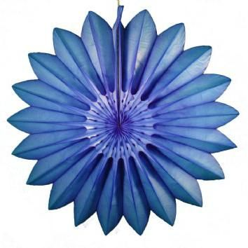 27" Royal Blue Tissue Paper Fan