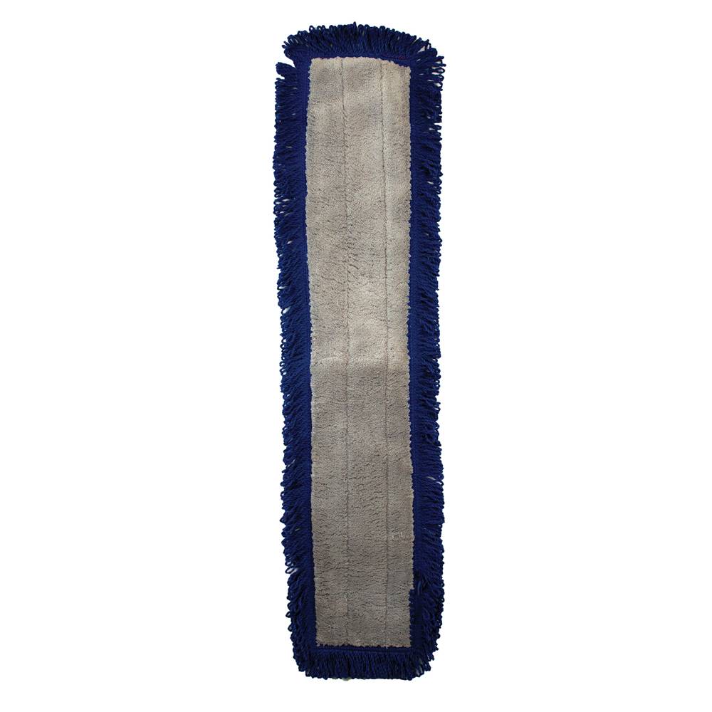 48" Blue Fringed Microfiber Dust Mop with Canvas Back