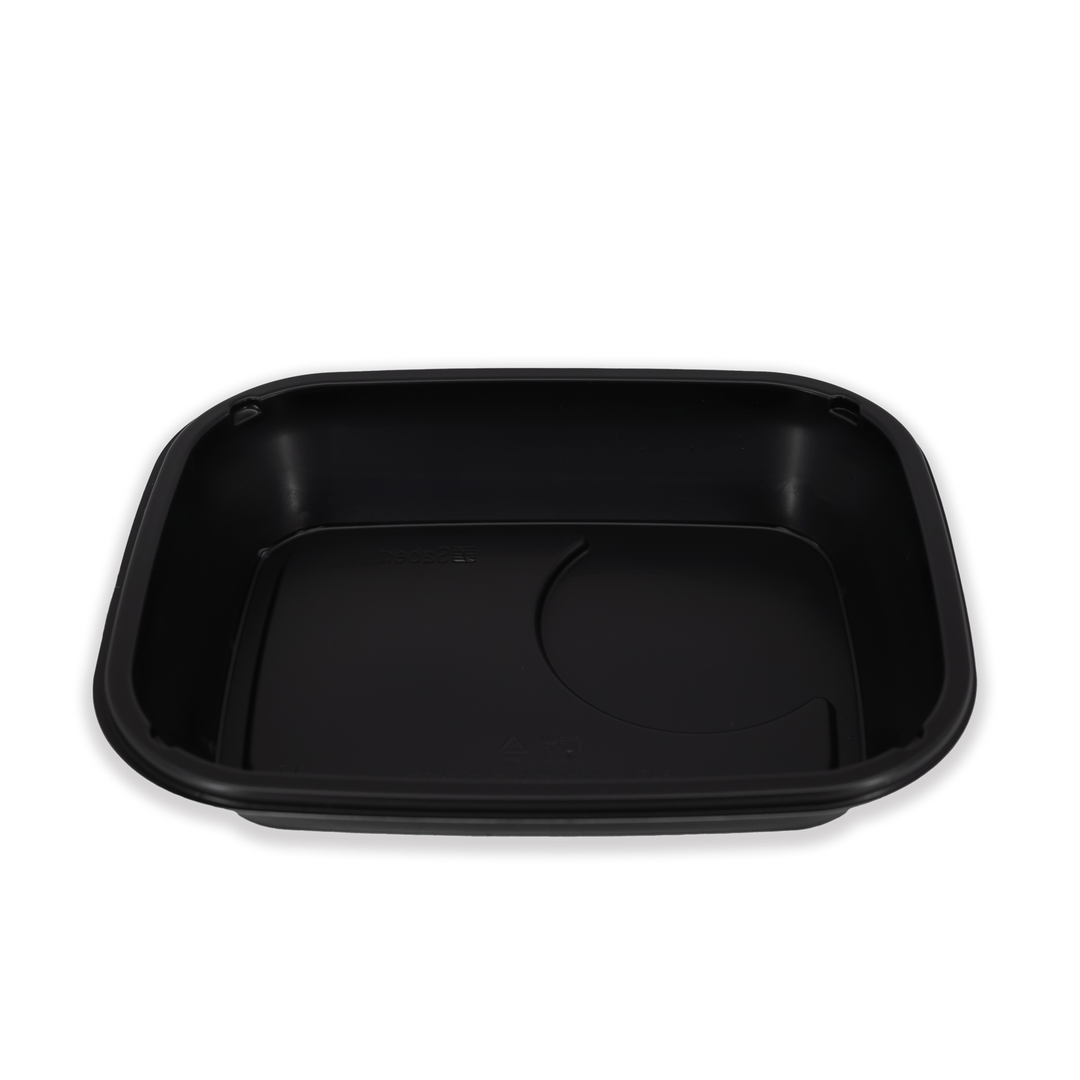 Sabert 123 6" x 8" Black Rectangle Microwavable Bowl