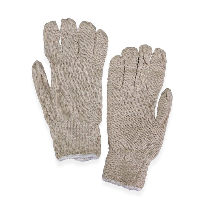 Natural White Men Size String Knit Gloves
