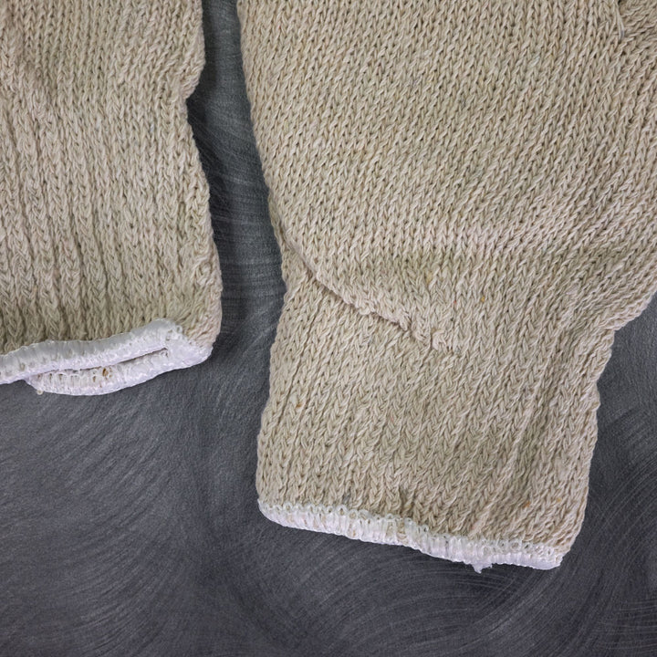 Natural White Men Size String Knit Gloves