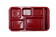 Carlisle 4398285 Dark Red Right Hand 6-Compartment Melamine Tray 15" x 9"