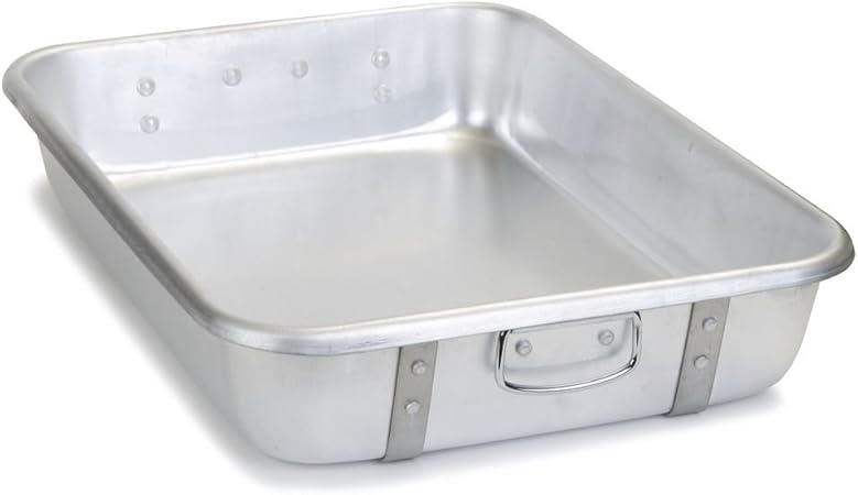 Carlisle 60344 Aluminum Strapped Heavy Duty Roast Pan with Drop Handles Carlisle