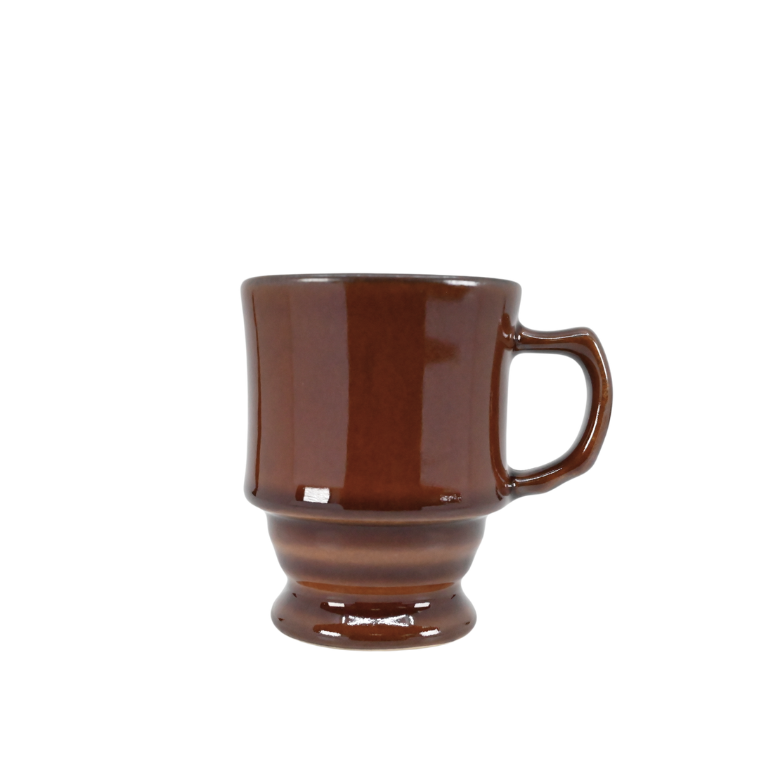 Diversified Ceramics DC125 8 oz Footed Stacking Mug Loredo Brown