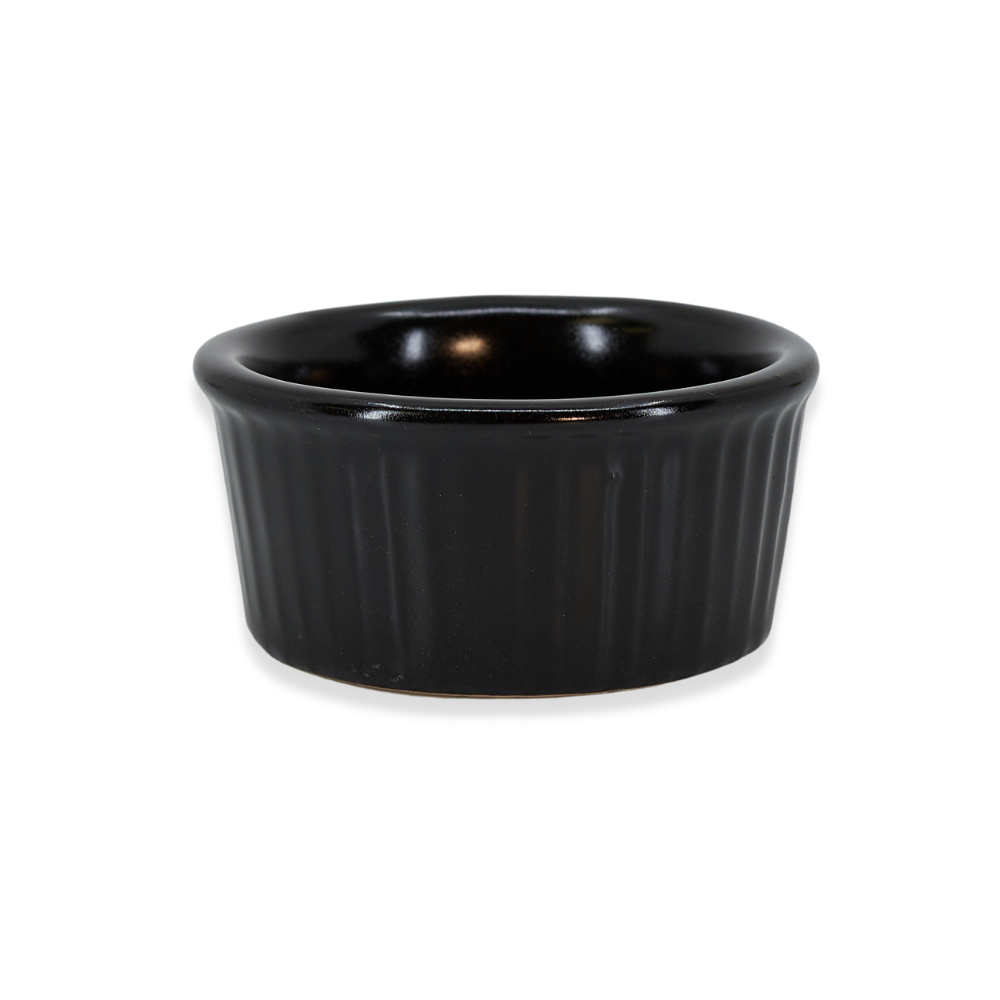Diversified Ceramics DC845 Black 4.5 oz Fluted Ramekin