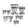 American Metalcraft AGRS4 Black Antique Gold Wrought Iron Riser Set of 6