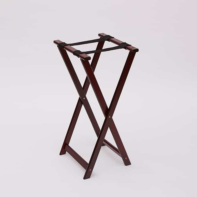American Metalcraft WTSM31 31" Mahogany Wood Tray Stand