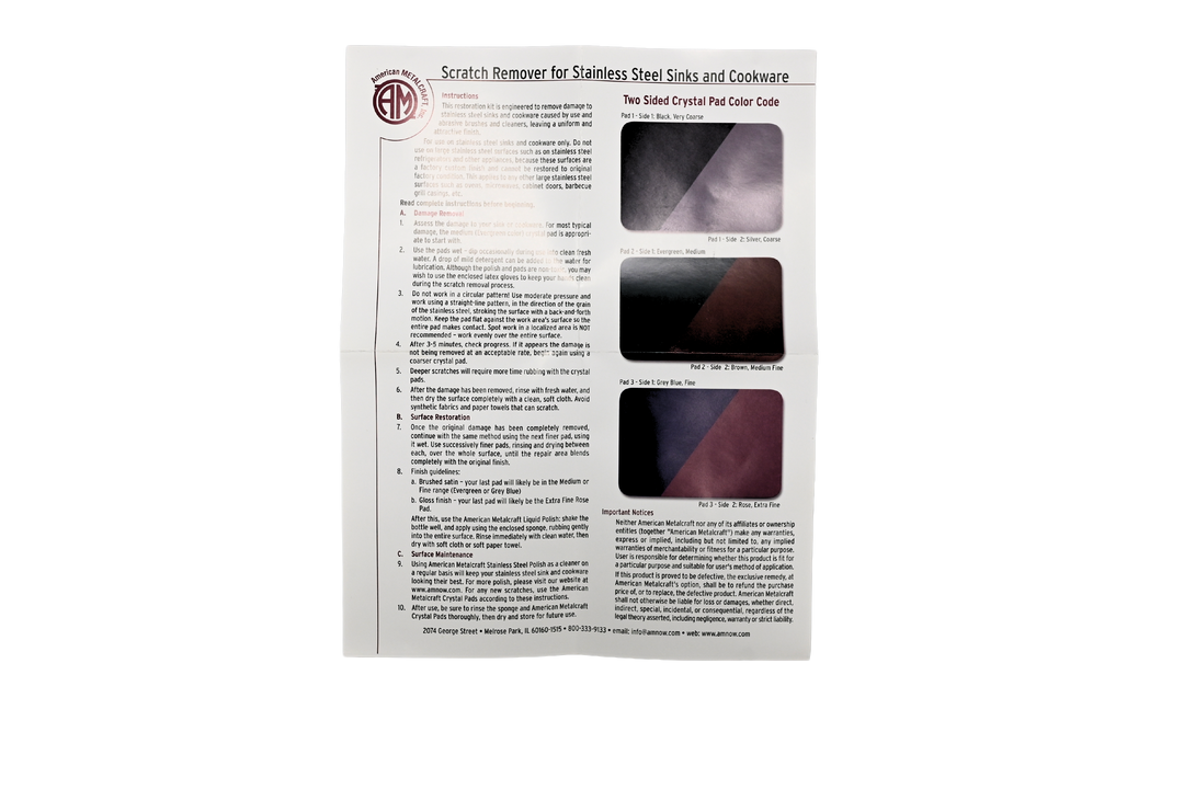 American Metalcraft SCRREM1 Stainless Steel Scratch Removal Kit