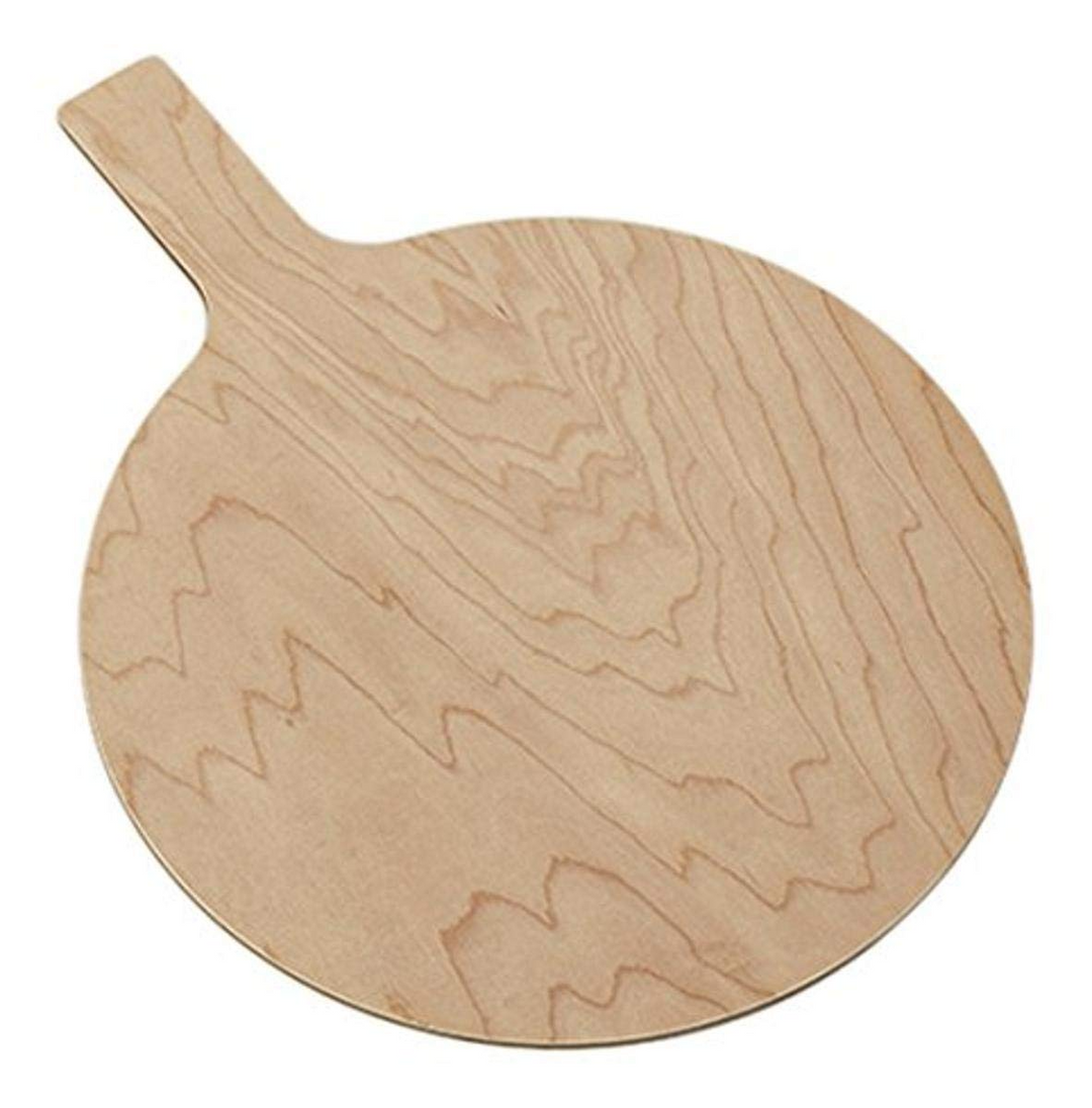 American Metalcraft MBM115 11.5" Round Maple Pressed Wood Serving Peel American Metalcraft