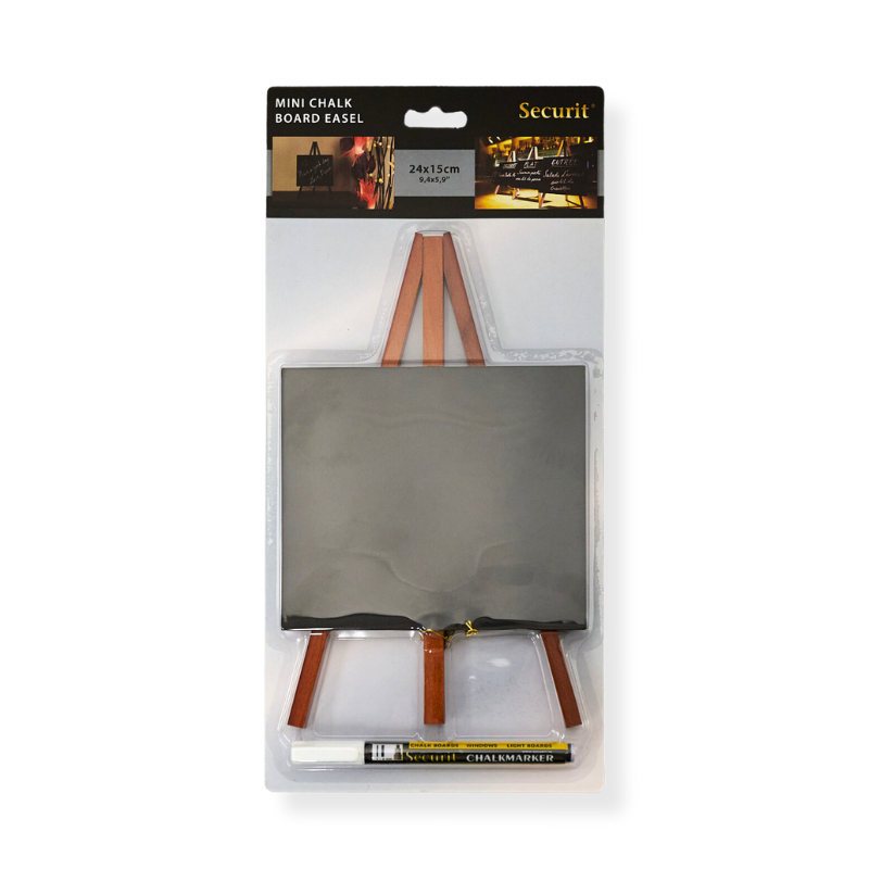 American Metalcraft MNIMKR1 Mini Chalkboard with Wood Easel 6"W X 10"H
