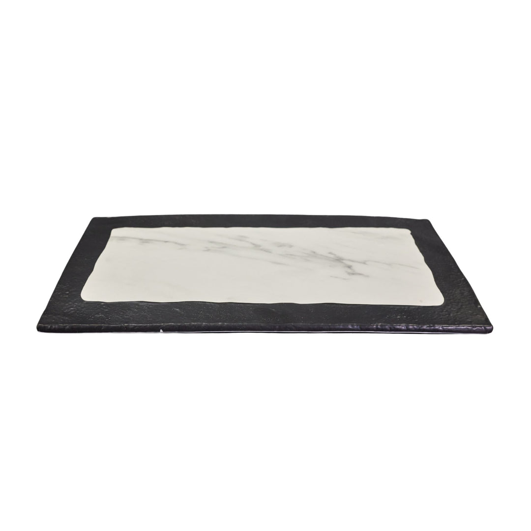 American Metalcraft MWR18 Black and White Marble Serving Board 18"