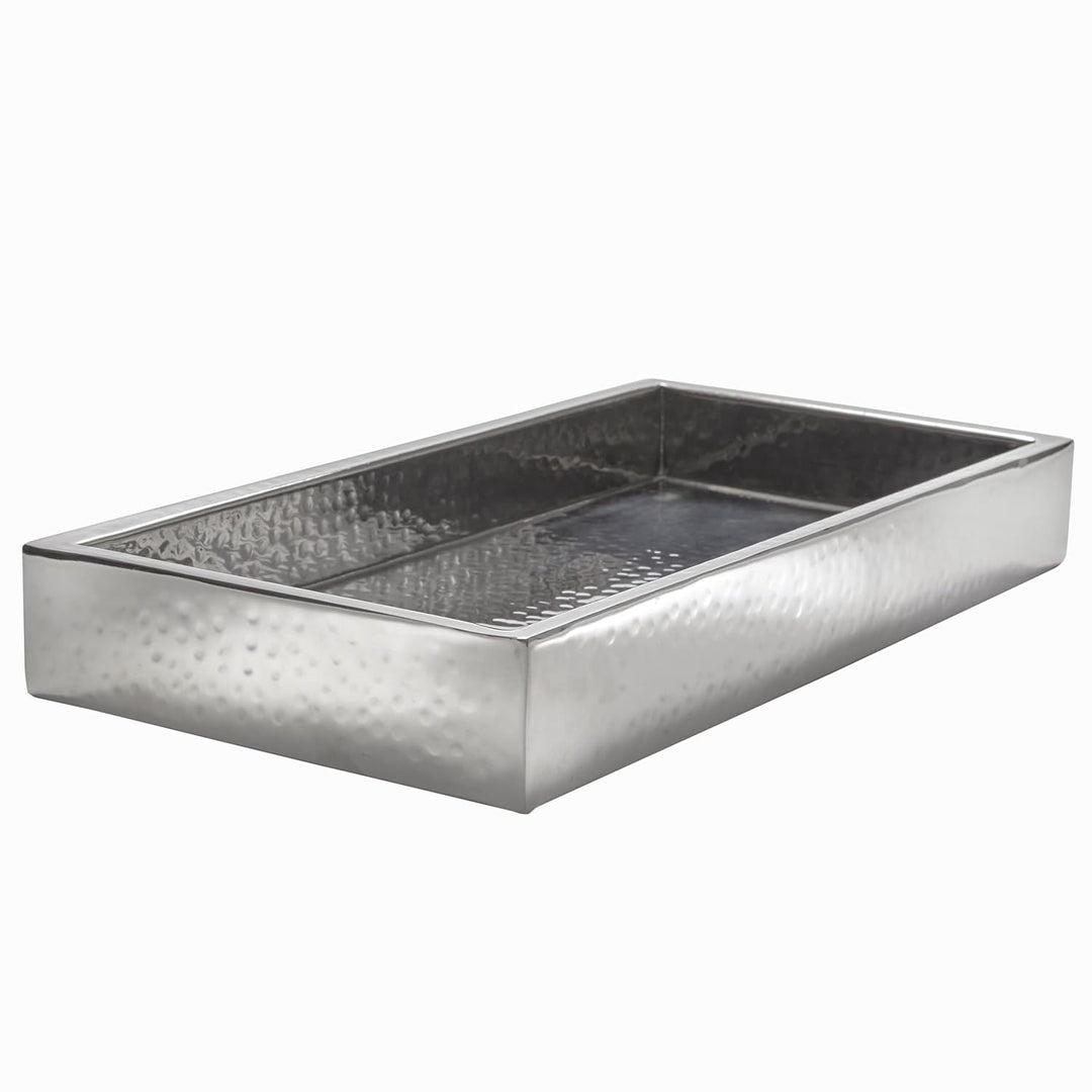 American Metalcraft SBHL 17.25" x 9.5" Rectangular Hammered Double Walled Stainless Steel Crate