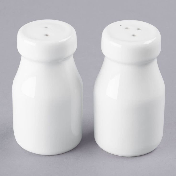 American Metalcraft CSPW 2 oz Ceramic Salt & Pepper Shaker Bottle Set