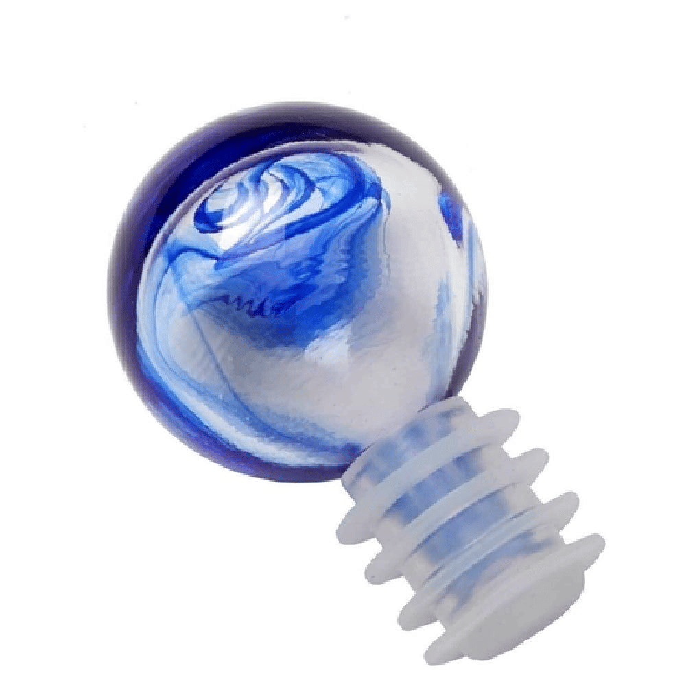 American Metalcraft GSB2 Blue Marble Glass Stopper