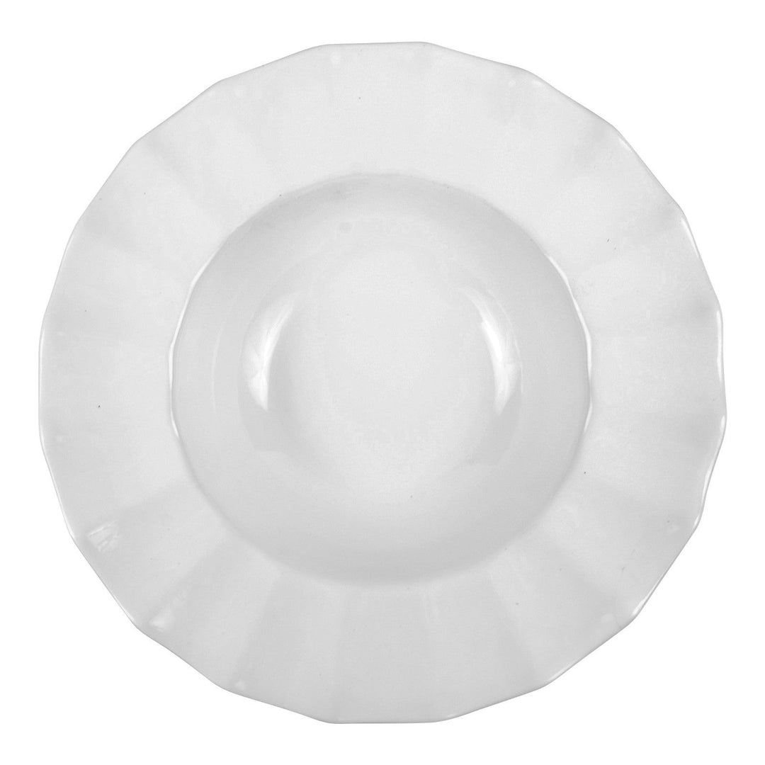 American Metalcraft CERRL17 17" Ruffle Rim White Round Bowl