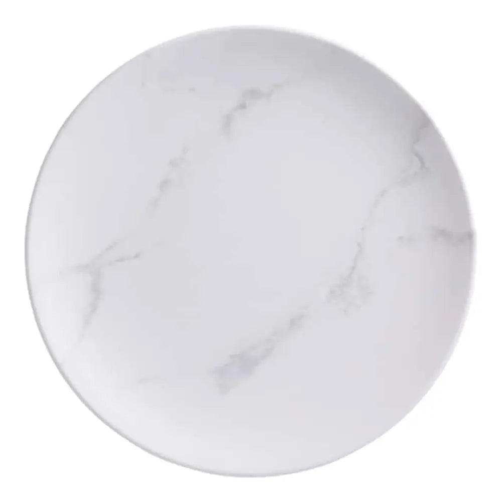 American Metalcraft 9 Inch Melamine Coupe Plate Matte Marble White