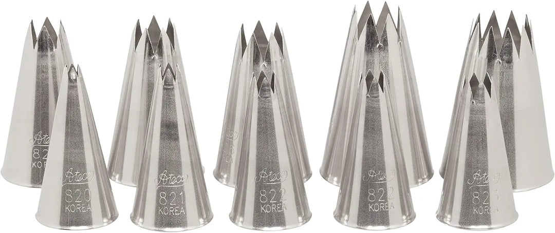 Ateco 830 10 Piece Star Pastry Decorating Tip Set