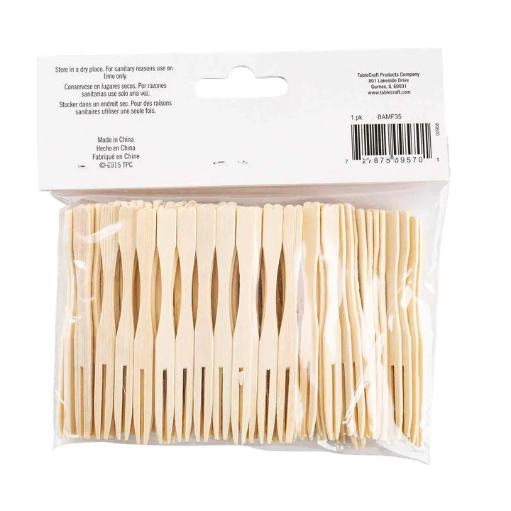 Tablecraft 3.5" Bamboo Fork Picks (BAMF35) Tablecraft