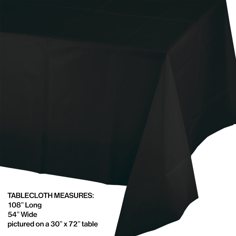 54" X 108" Black Plastic Table Covers