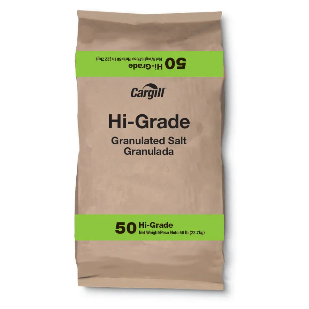 Cargill Hi-Grade Non-Iodized Salt 50 lb Food Grade Granulated