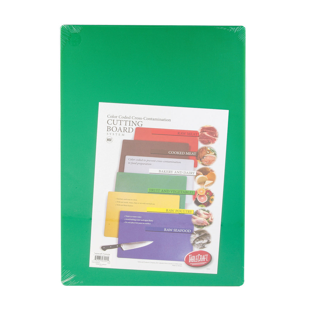 Tablecraft CB1520GNA 15X20X.5 Poly Cutting Board - Green