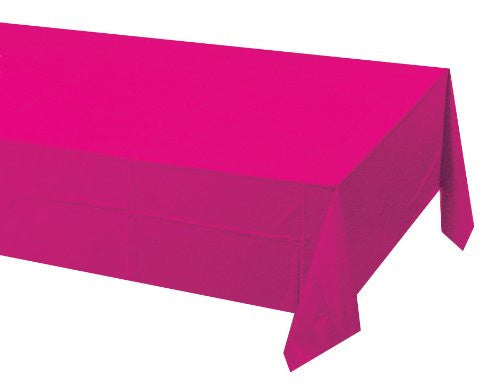 54" X 108" Hot Magenta Plastic Table Covers