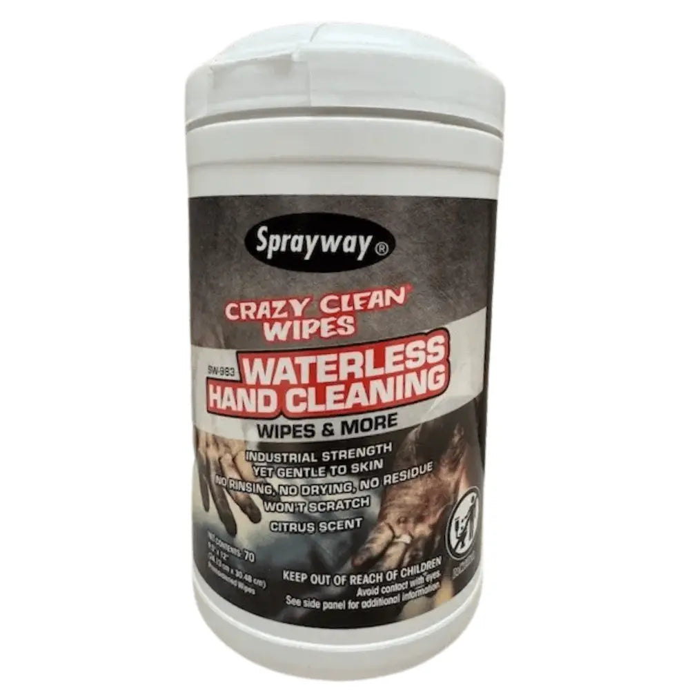 Sprayway Crazy Clean Waterless Hand Wipes 70-Count