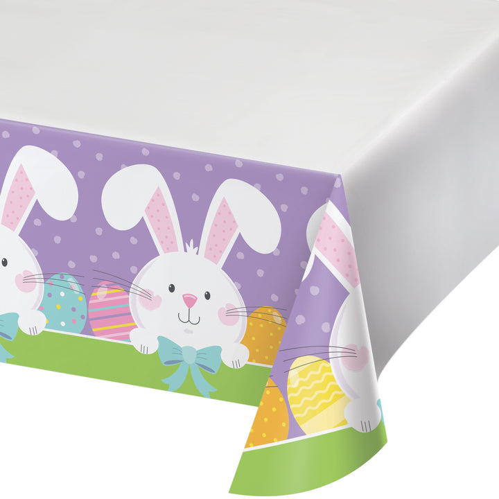 Creative Converting 369771 54" X 108" Bowtie Bunny Paper Tablecover